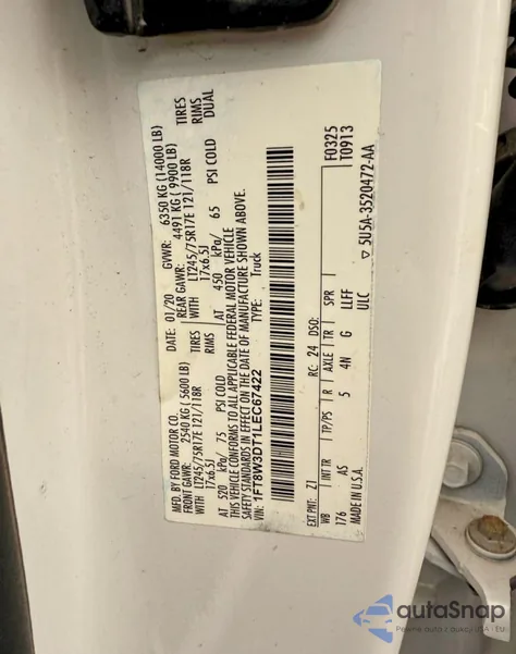 2020 Ford F350 Super Duty z USA, uszkodzony, nr VIN 1FT8W3DT1LEC67422